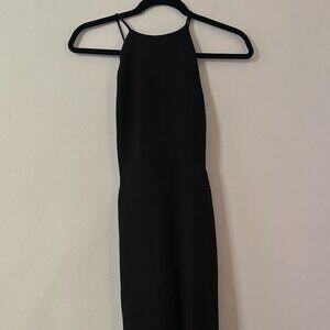 BCBGGeneration Black Halter Open Back Wide Leg Jumpsuit — Size S